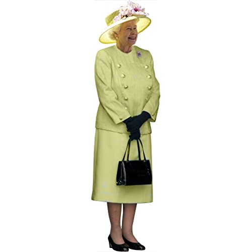 MH10217 Queen Elizabeth Yellow Dress Sun Hat Acrylic 8in Standee - AT TEN Distribution