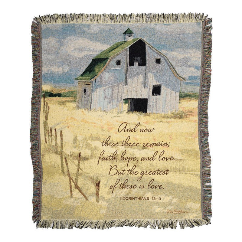 Sheffield Farms Cotton Throw Blanket, Multi, 50x60, Tapestry Verse, All Seasons