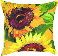 MWW Manual Indoor/Outdoor Climaweave Throw Pillow, Sunflowers, 18