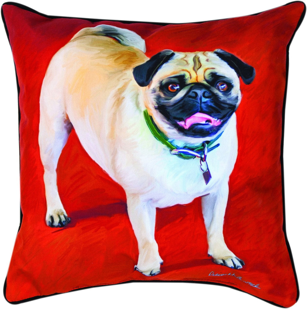 MWW Manual Paws and Whiskers Throw Pillow, Doug The Pug, 18