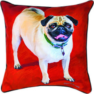 MWW Manual Paws and Whiskers Throw Pillow, Doug The Pug, 18