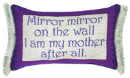MWW Manual Word Throw Pillow, Mirror Mirror Mother, 12.5 x 8.5