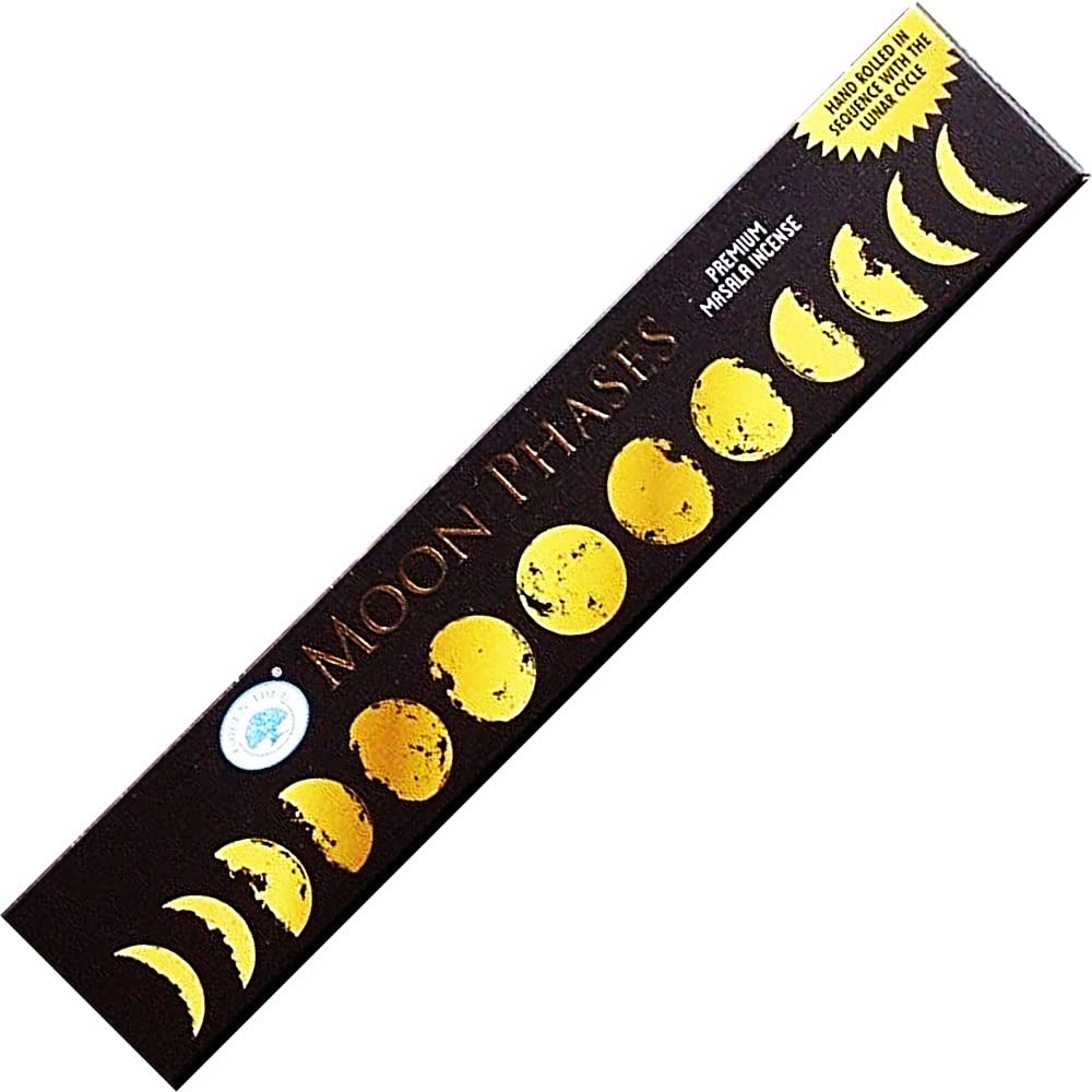 Natural Premium Hand - Rolled Green Tree Incense 15 gr - Moon Phases (Pack of 12) - AT TEN Distribution