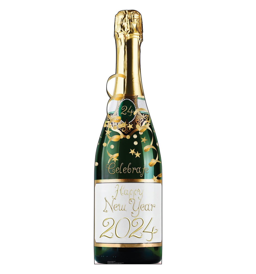New Years Champagne Bottle Life - size Cardboard Cutout - AT TEN Distribution