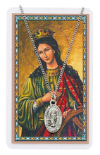 Load image into Gallery viewer, Oval St. Catherine of Alexandria Medal with Prayer Card - AT TEN Distribution

