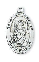 Load image into Gallery viewer, Oval St. Catherine of Alexandria Medal with Prayer Card - AT TEN Distribution
