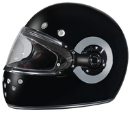 D.O.T. DAYTONA RETRO- HI-GLOSS BLACK W/ CHROME ACCENTS- XL