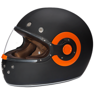 D.O.T. DAYTONA RETRO- DULL BLACK W/ ORANGE ACCENTS- L