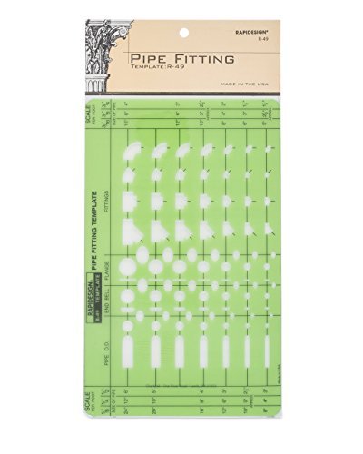 Rapidesign Pipe Fittings Template, 1 Each (R49) - AT TEN Distribution
