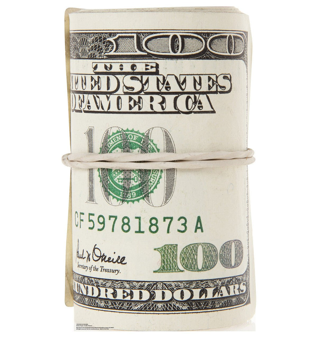 Roll of $100 Bills Cardboard Cutout - AT TEN Distribution