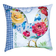 Rooster Bouquet Floral Climaweave Pillow 18