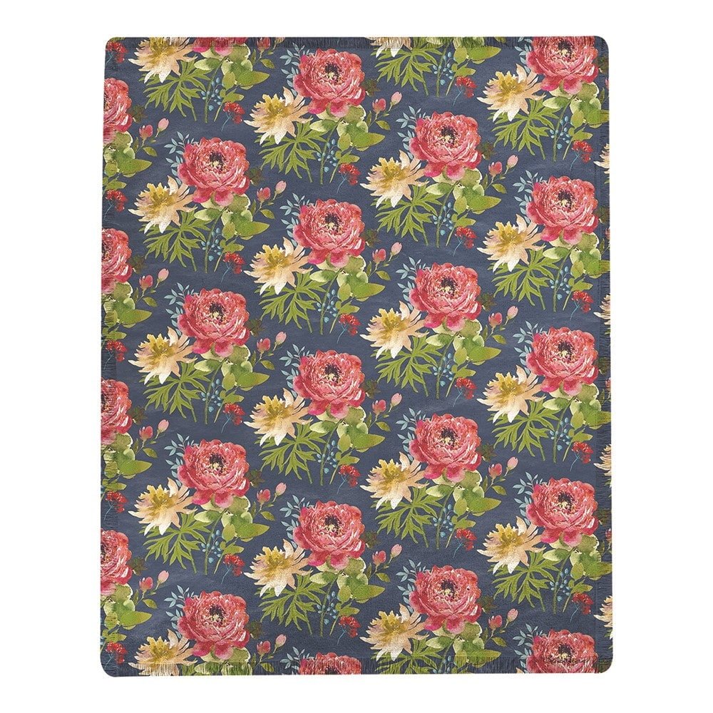 Rooster Bouquet Poly Throw 50X60 Polyester Throw - AT TEN Distribution