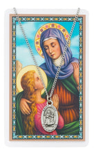 Load image into Gallery viewer, Saint Anne 7/8 - inch Pewter Medal Pendant Necklace with Holy Prayer Card - AT TEN Distribution
