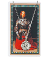 Saint Joan of Arc Pewter Medal Pendant with Prayer Card - AT TEN Distribution