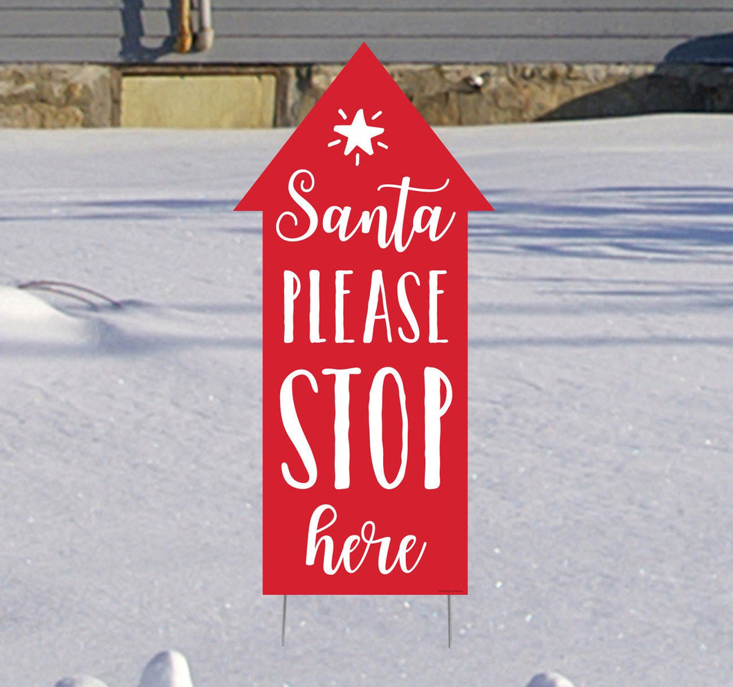 Santa Stop Here Yard Sign - 3543 - AT TEN Distribution