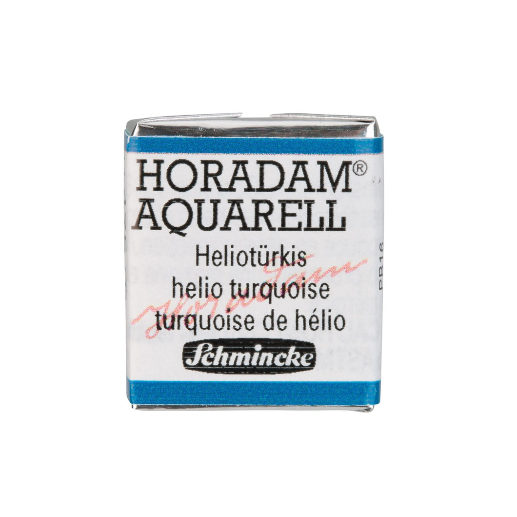 Schmincke - HORADAM® AQUARELL - Finest Artists' Watercolor Paints, 475 Helioturquoise, 14 475 044, 1/2 pan - AT TEN Distribution