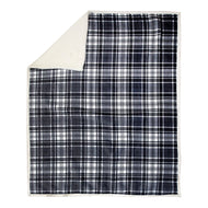 Sherpa Fleece Throw - Black and White Plaid 50
