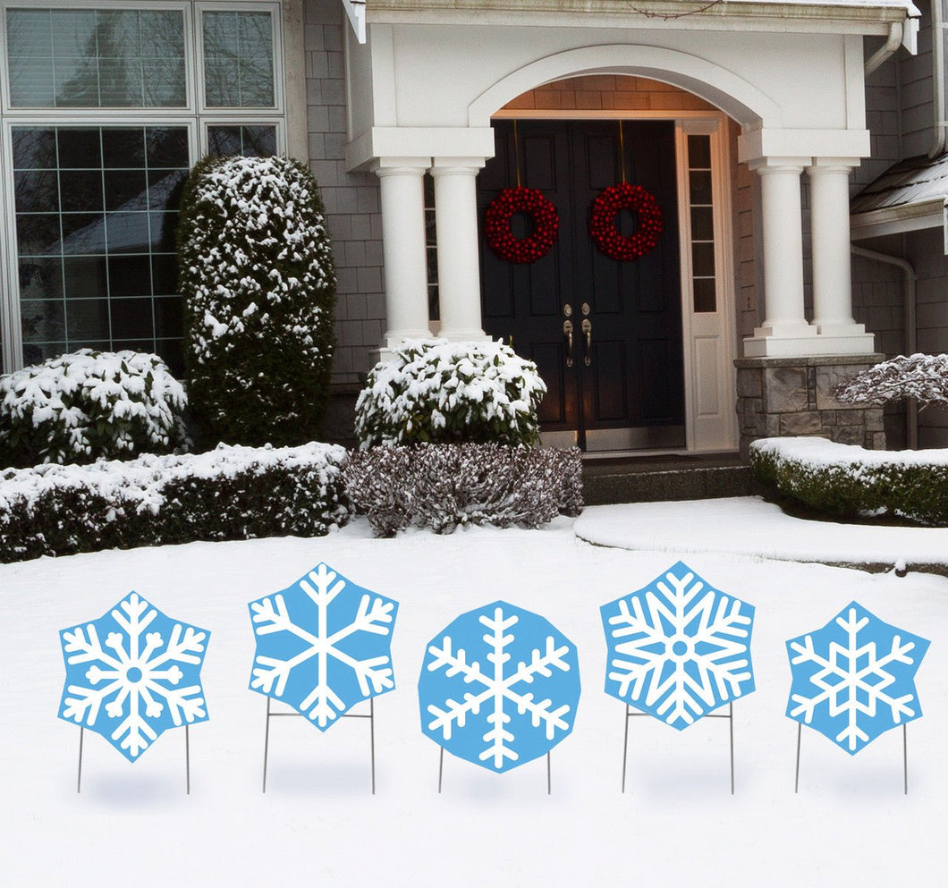 Snowflake Yard Signs Set of 5 - 3545 - AT TEN Distribution
