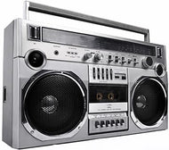 SP03001 1980s Silver Radio Boom Box Boombox Cassette Deck Stereo Cardboard Cutout Standee Standup - AT TEN Distribution