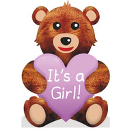 SP12133 It's a Girl Teddy Bear Baby Shower Cardboard Cutout - AT TEN Distribution