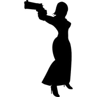 SP12463 Secret Agent Woman Girl Female Pistol Silhouette Cardboard Cutout Standee Standup - AT TEN Distribution