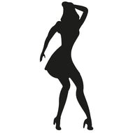 SP12467 Dancing Woman in Skirt Silhouette Cardboard Cutout Standee Standup - AT TEN Distribution