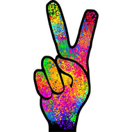 SP12479 Tie Dye Hippie 60s 70s Peace Fingers Hand Gesture Cardboard Cutout Standee Standup - AT TEN Distribution