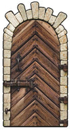 SP12640 Old Wooden Door Gothic Midieval Cardboard Cutout Standee Standup - AT TEN Distribution
