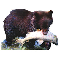 SP12693 Bear Cub Water with Salmon Alaska Animal Cardboard Cutout Standee Standup - AT TEN Distribution