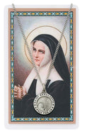 St Bernadette Prayer Card With Medal Christian Pendant Charm Patron Saint Catholic - AT TEN Distribution