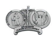 St Christopher Medal Pendant Grandson Visor Clip Visor Clips - AT TEN Distribution