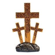 Standing Triple Cross - Flower Carved (7.68 x 11.61) - AT TEN Distribution