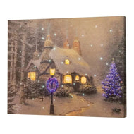 Stonehearth Hutch Lighted Winter Scene Canvas Art | 20x16 - AT TEN Distribution