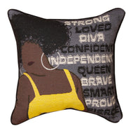 Strong Loved Diva Woven Pillow 17