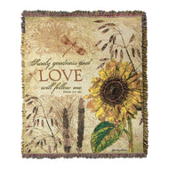 Surely Goodness And Love Cotton Yarn Tapestry Throw With Multi ATSGAL - AT TEN Distribution