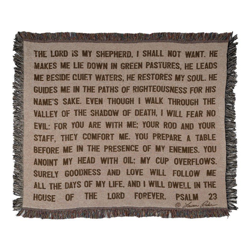 The Lord Is My Shepherd Tapestry Throw 60x50 Woven Throw - AT TEN Distribution