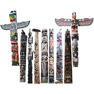Totem Pole Cardboard Cutout Set (9 - Pack) | Life - Size Indigenous Tribal Standees - AT TEN Distribution