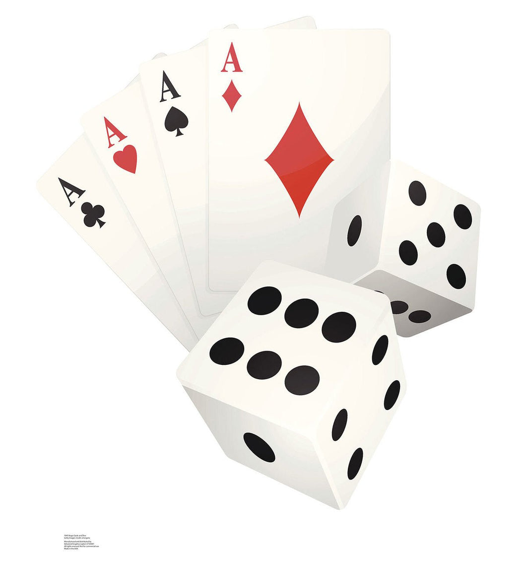 Vegas Cards and Dice - Cardboard Cutout 1845 - AT TEN Distribution