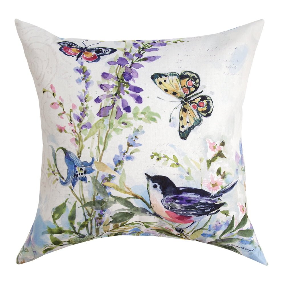 Watercolor Birds And Butterflies Climaweave Pillow 18