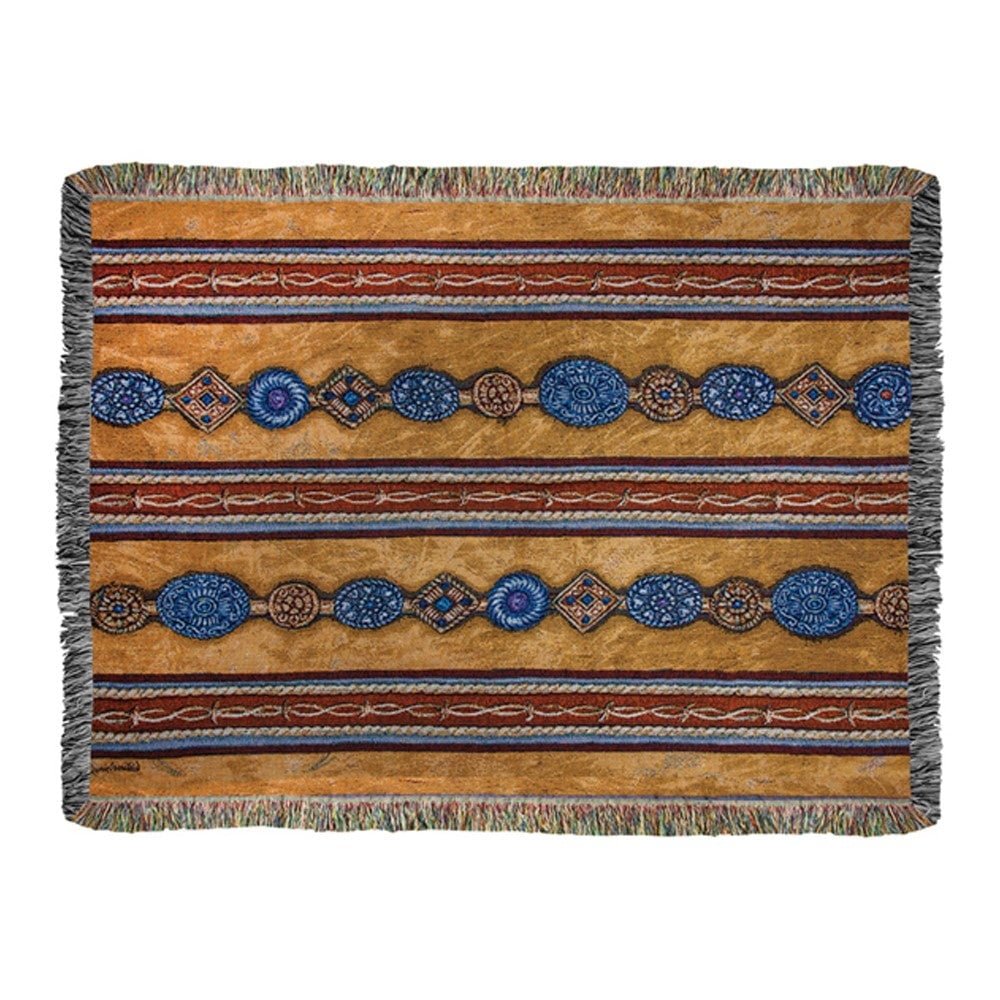 Western Stripes Cotton Yarn Tapestry Throw With Multi Finish ATWST - AT TEN Distribution