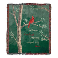 Wind & Weather 100% Cotton USA - Made Cardinals Tapestry Throw Blanket with Message - AT TEN Distribution