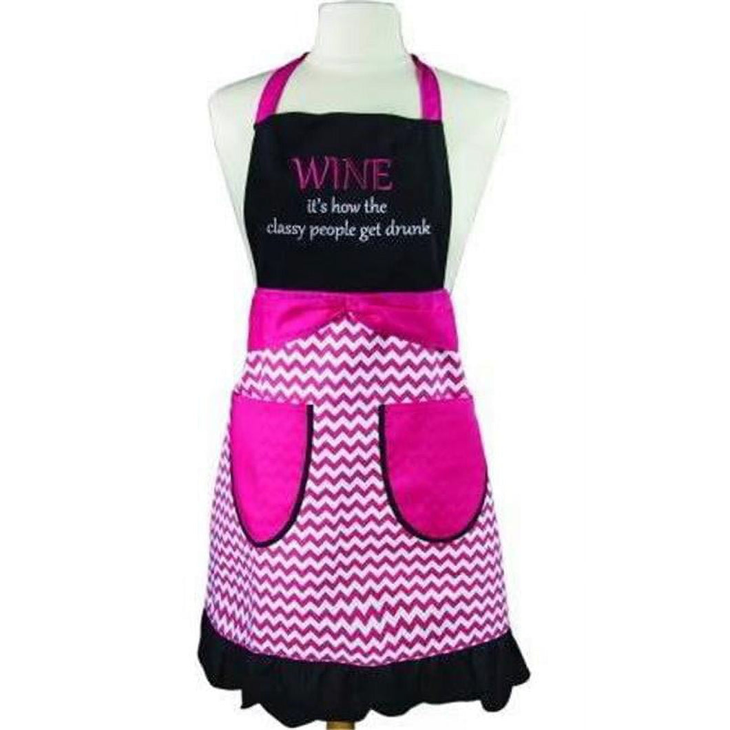 WINE CLASSY PEOPLE WORD APRON - AT TEN Distribution