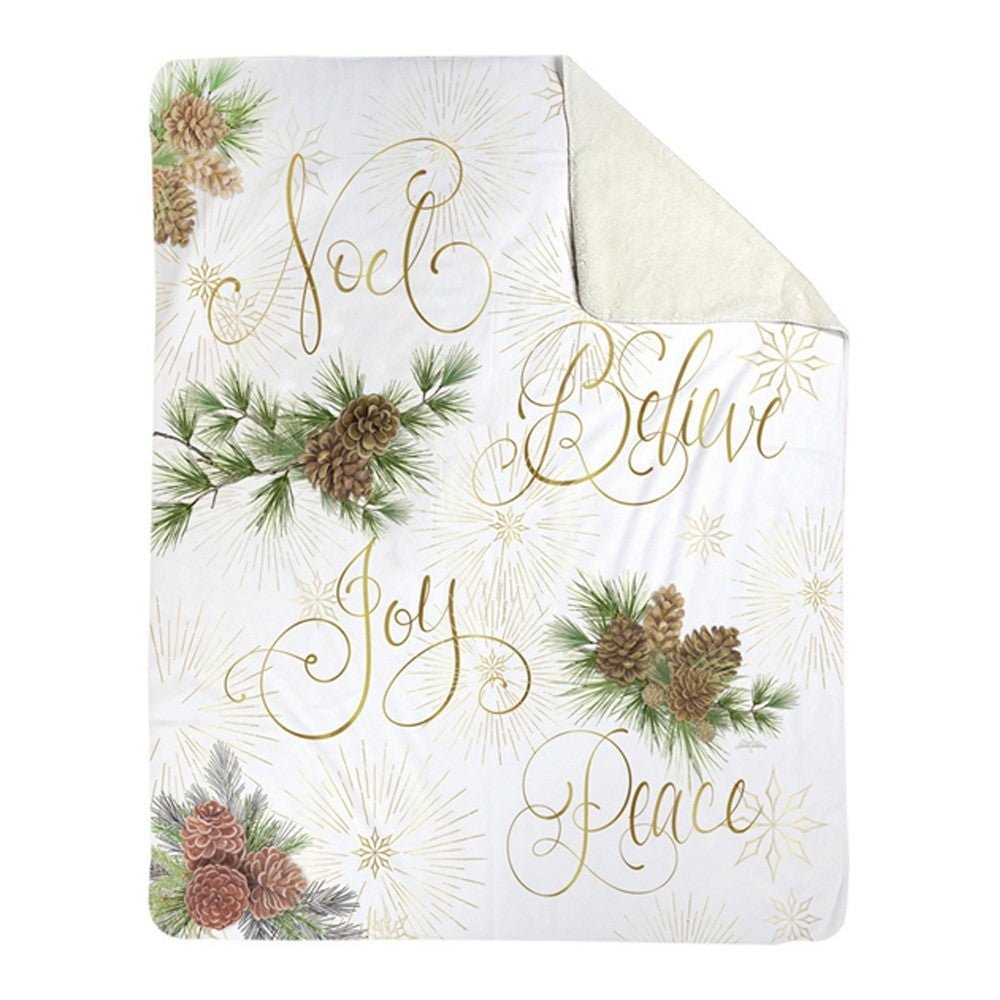 Winter Pine Sherpa Fleece Throw With Multi Finish SAWPT - AT TEN Distribution