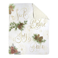 Winter Pine Sherpa Fleece Throw With Multi Finish SAWPT - AT TEN Distribution