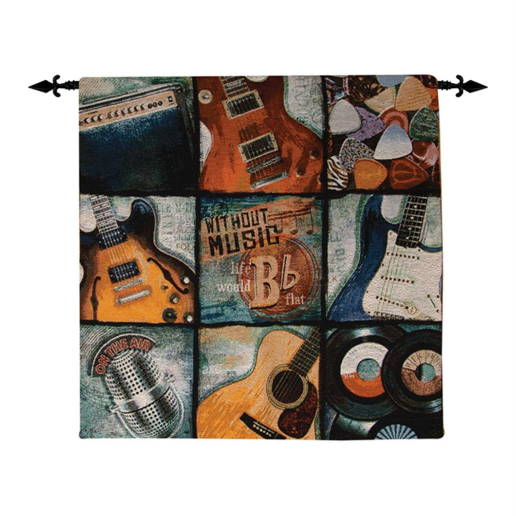 Without Music Life Would B Flat Wall Hanging With Multi Finish HWWMLF - AT TEN Distribution