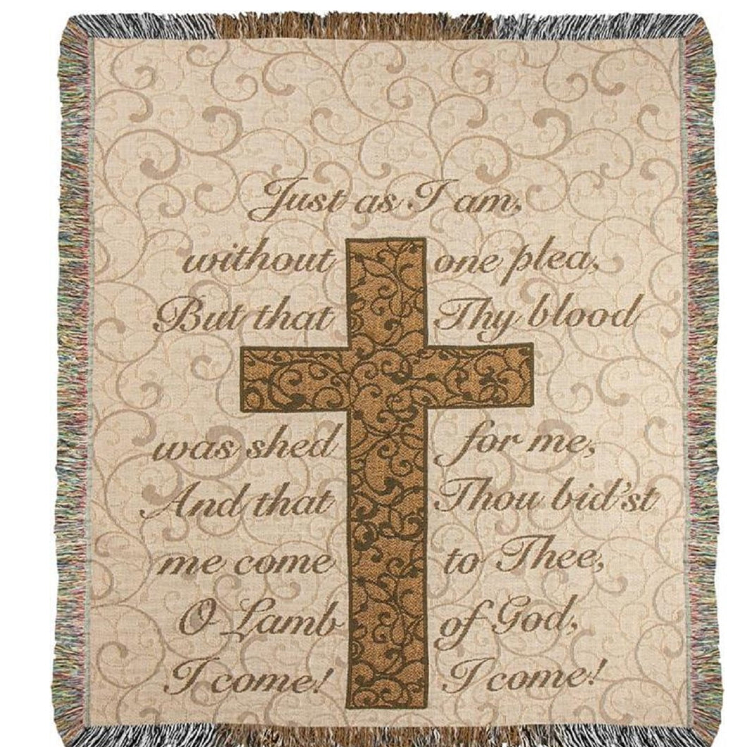 Woven Textile Company Gray and Brown Cross Design with 