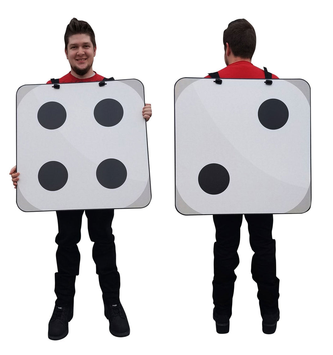 2D Dice Costume - Advanced Graphics Cardboard Costume - AT TEN Distribution