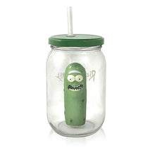 Load image into Gallery viewer, SDCC Rick and Morty Pickle Rick - Pickle Jar Glass Mason Jar Exclusive
