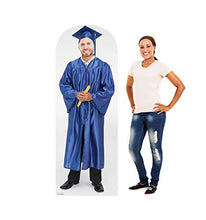 Load image into Gallery viewer, Advanced Graphics Male Graduate Blue Cap &amp; Gown Stand-in Life Size Cardboard Cutout Standup
