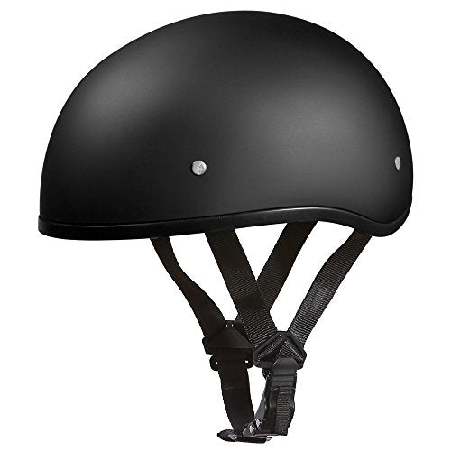 Daytona Helmets Half Skull Cap Motorcycle Helmet – DOT Approved [Dull Black] [XL]
